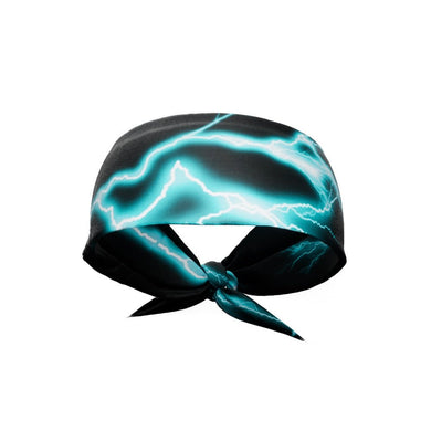 Elite Athletic Gear - Cyan Lightning Tie Headband