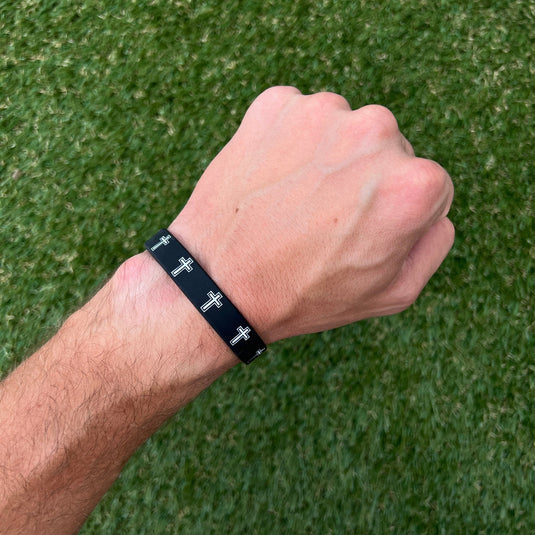 Elite Athletic Gear - Faith Cross Black Wristband