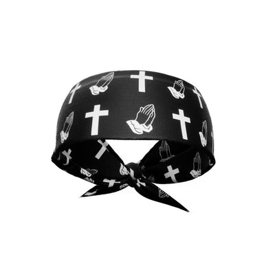 Elite Athletic Gear - Praying Crosses Tie Headband