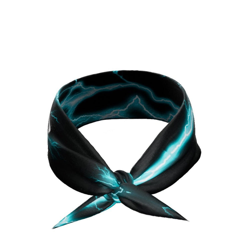 Load image into Gallery viewer, Elite Athletic Gear - Cyan Lightning Tie Headband
