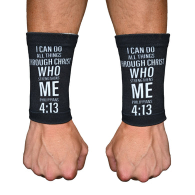 Elite Athletic Gear - Philippians 4:13 cross wrist support sleeves