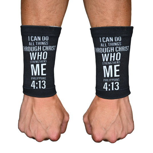 Elite Athletic Gear - Philippians 4:13 cross wrist support sleeves