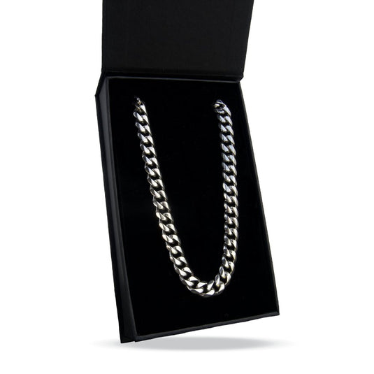 Elite Athletic Gear - 9mm Cuban Link Chain Necklace - Stainless Steel