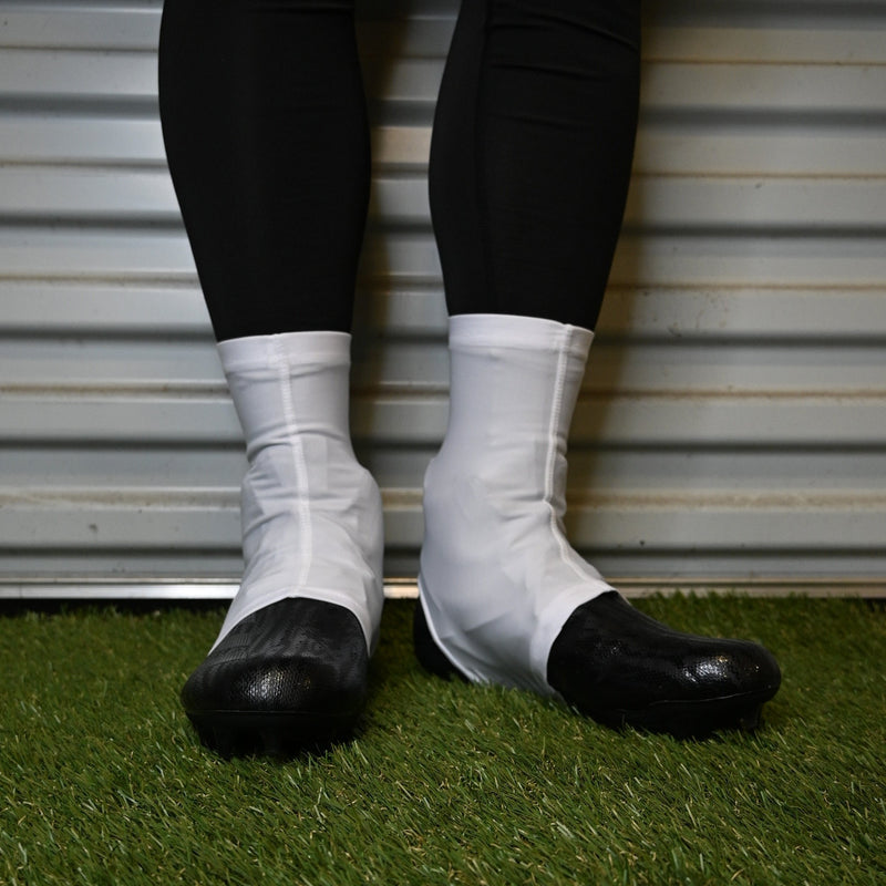 Load image into Gallery viewer, Elite Athletic Gear - Faith Cross White Cleat Covers
