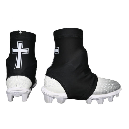 Elite Athletic Gear - Faith Cross Black Cleat Covers