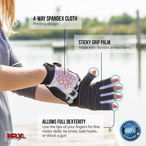 Load image into Gallery viewer, MRX - Sailing Gloves with Sticky Palm 3/4 Cut Fingers Kayaking &amp; More Unisex
