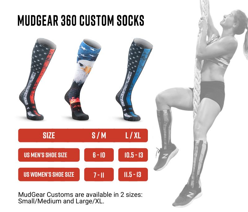 Load image into Gallery viewer, MudGear Custom USA Eagle Tall Compression Sock (1 Pair)
