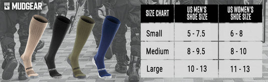 MudGear - tall compression socks tactical line (all black)