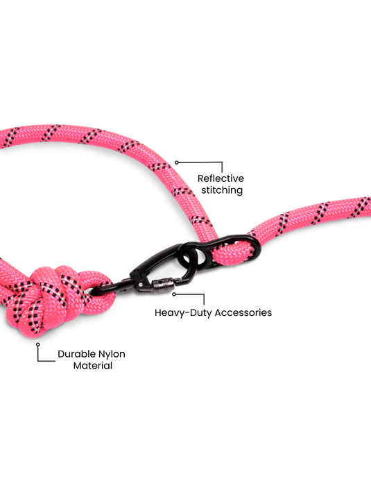 Runner's Athletics - Neon Pink Runners Hands Free Dog Leash