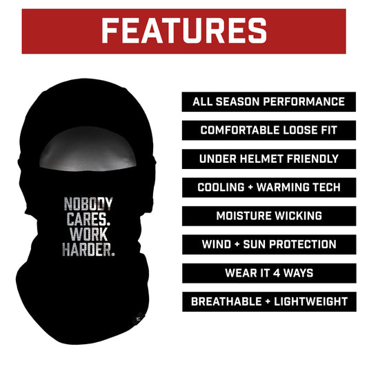 Elite Athletic Gear - Nobody Cares. Work Harder. Balaclava Mask (Shiesty)