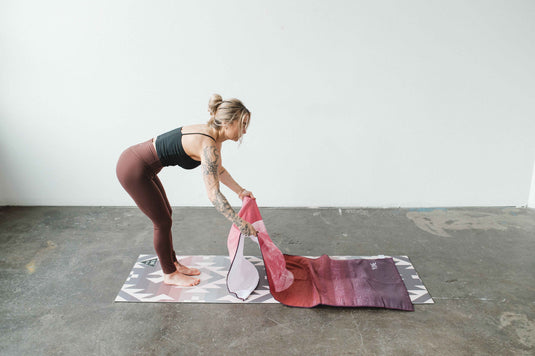 Yune Yoga - Yoga Towel | Non Slip Silicon Nubs | Absorbent Microfiber | Red | Yune Yoga | The Caliban