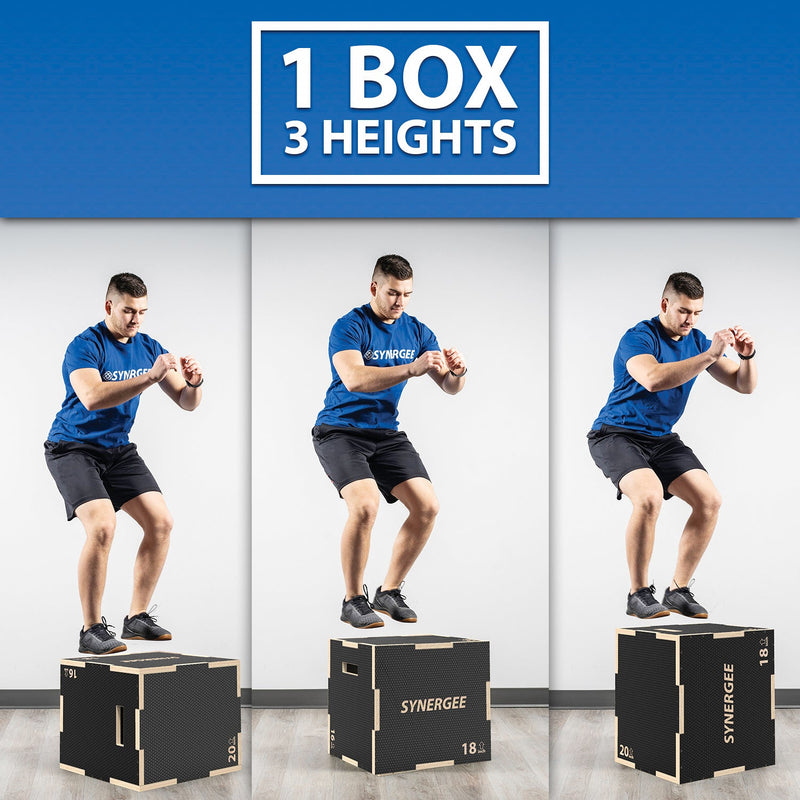 Load image into Gallery viewer, Synergee - Synergee Non-Slip 3-in-1 Wood Plyo Boxes

