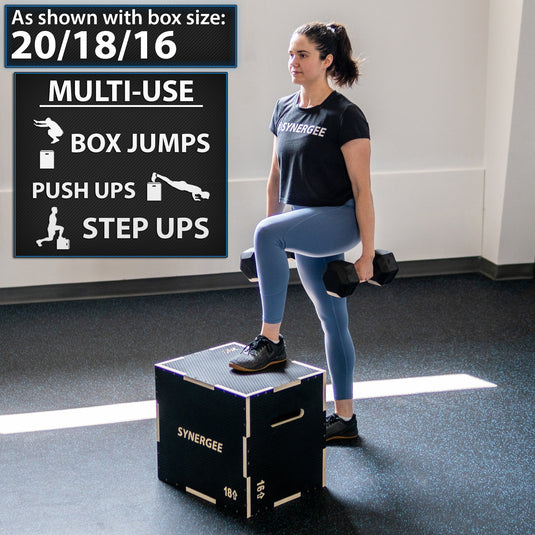 Synergee - Synergee Non-Slip 3-in-1 Wood Plyo Boxes