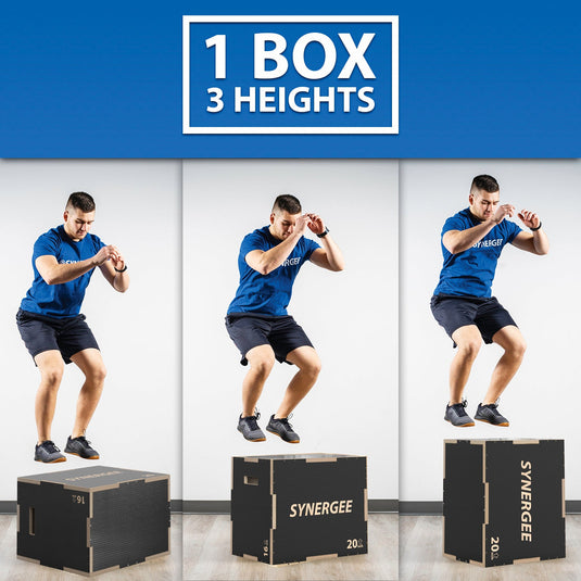 Synergee - Synergee Non-Slip 3-in-1 Wood Plyo Boxes