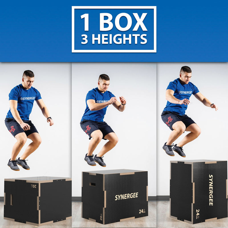 Load image into Gallery viewer, Synergee - Synergee Non-Slip 3-in-1 Wood Plyo Boxes
