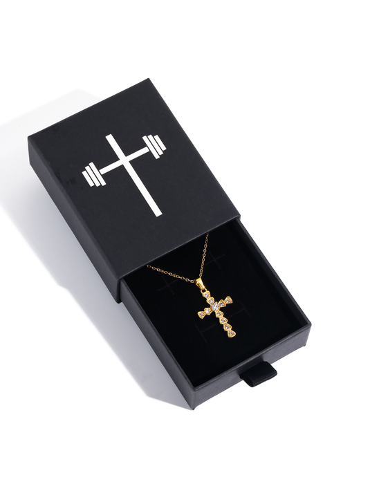 HolStrength - Studded Cross Pendant Necklace