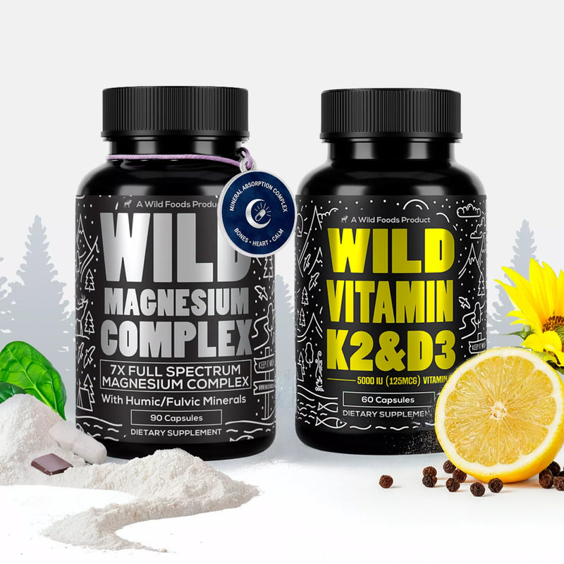 Load image into Gallery viewer, Wild Foods - Power Bundle: Magnesium + K2 &amp; D3 - Vitamins &amp; Supplements
