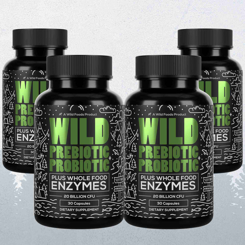 Load image into Gallery viewer, Wild Foods - Prebiotics &amp; Probiotics - 4x - 120 caps (Save $12!)
