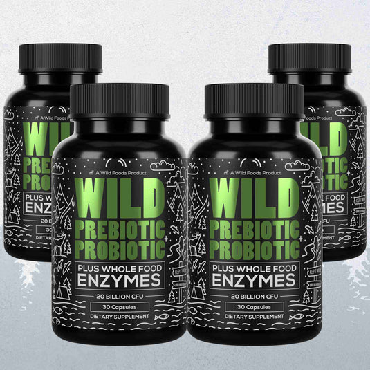 Wild Foods - Prebiotics & Probiotics - 4x - 120 caps (Save $12!)