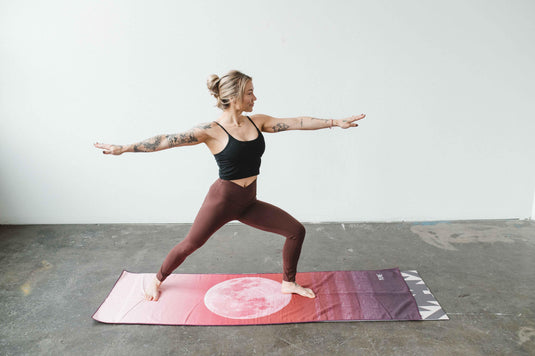 Yune Yoga - Yoga Towel | Non Slip Silicon Nubs | Absorbent Microfiber | Red | Yune Yoga | The Caliban