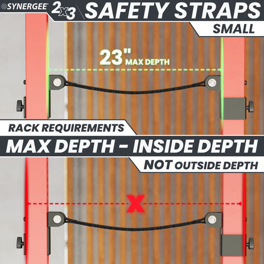 Synergee - Power Rack Safety Straps (2x2 / 2x3 Sizes)