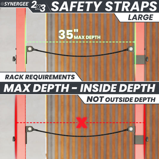 Synergee - Power Rack Safety Straps (2x2 / 2x3 Sizes)