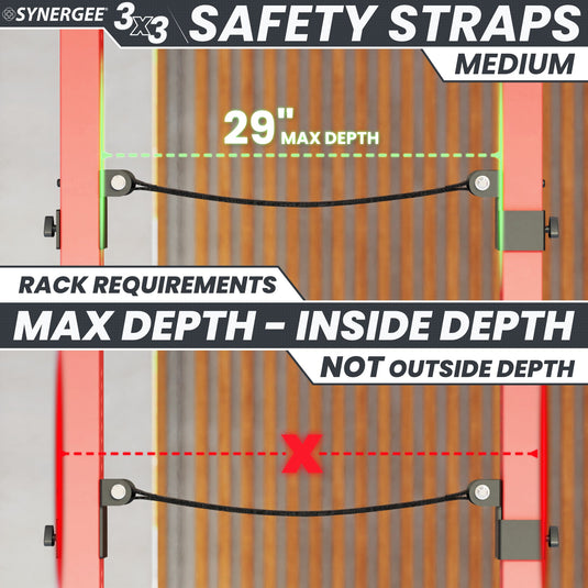 Synergee - Power Rack Safety Straps (2x2 / 2x3 Sizes)