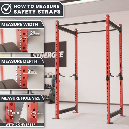 Synergee - Power Rack Safety Straps (2x2 / 2x3 Sizes)