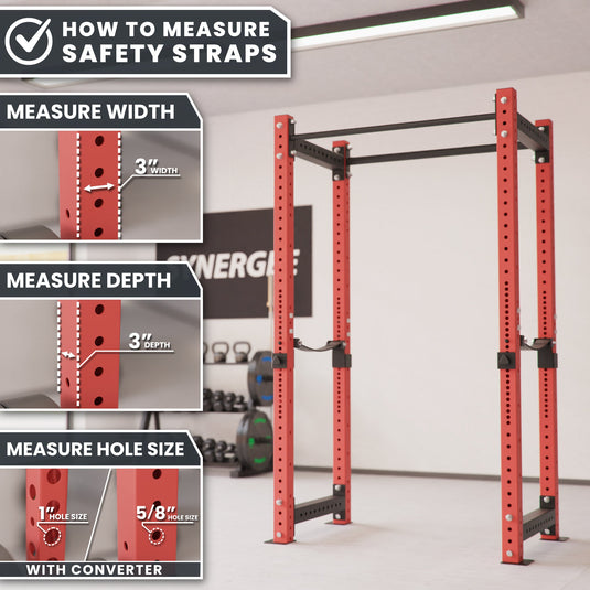 Synergee - Power Rack Safety Straps (2x2 / 2x3 Sizes)