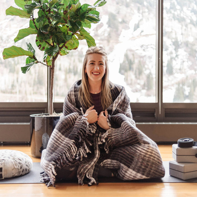 Load image into Gallery viewer, Yoga Design Lab - Recycled Plaid Yoga Blanket
