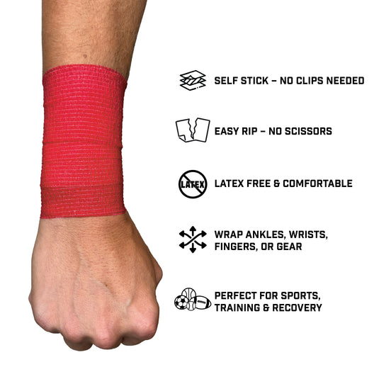 Elite Athletic Gear - Red Self Stick Athletic Tape