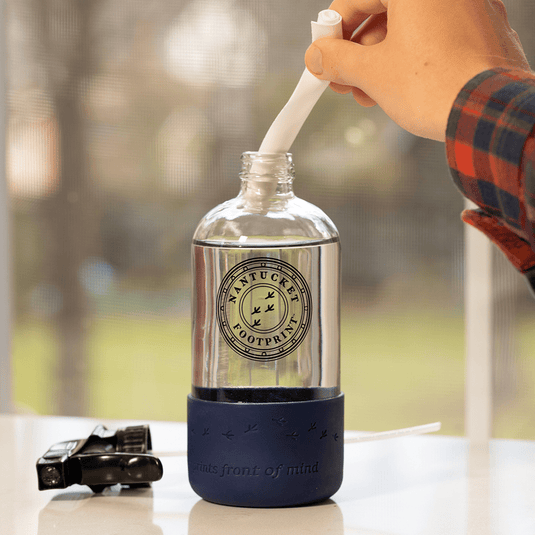 Nantucket Spider - Reusable 16 oz Glass Spray Bottle (Empty) with Silicone Cushion Base