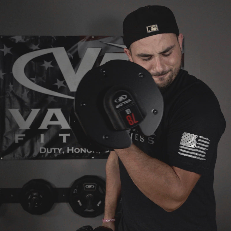 Load image into Gallery viewer, Valor Fitness - Adjustable Dumbbell (55/78lbs)
