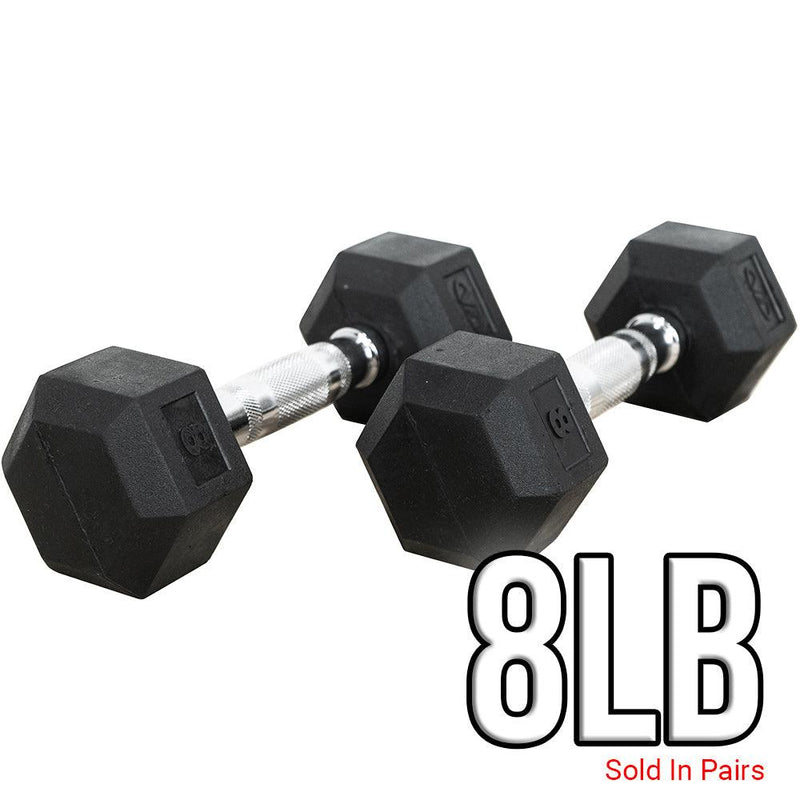 Load image into Gallery viewer, Valor Fitness - Rubber Coated Hex Dumbbells (3-70lbs)
