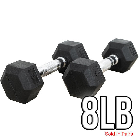 Valor Fitness - Rubber Coated Hex Dumbbells (3-70lbs)