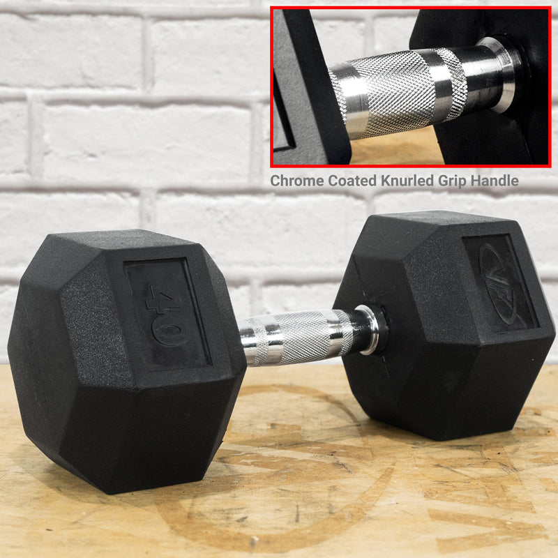 Load image into Gallery viewer, Valor Fitness - Rubber Coated Hex Dumbbells (3-70lbs)
