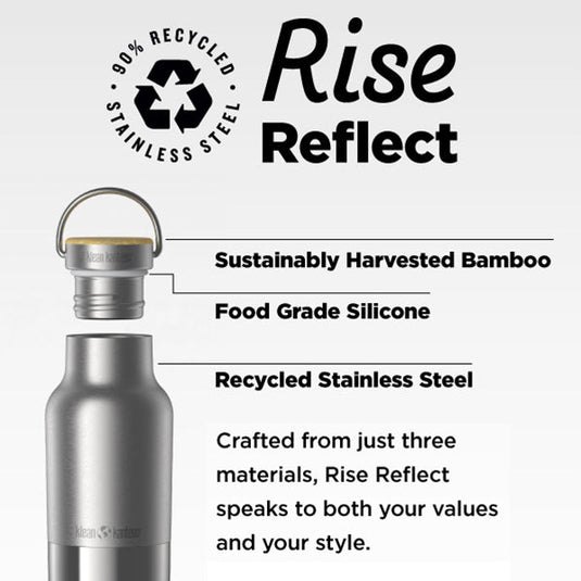 Klean Kanteen - 12oz Rise Reflect with Bamboo Cap