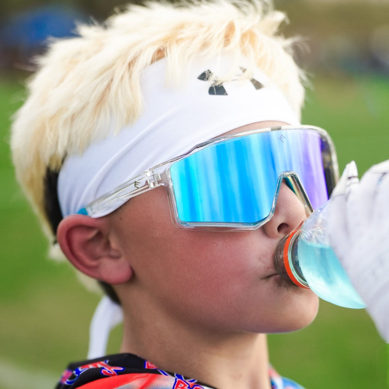 Load image into Gallery viewer, Elite Athletic Gear - FLARE - Crystal Blue Polarized Sunglasses
