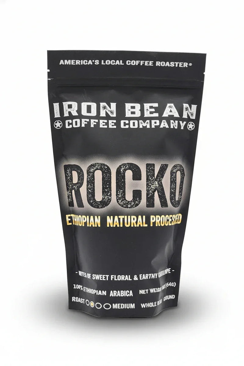 Load image into Gallery viewer, Iron Bean Coffee Company - Rocko Ethiopian Natural Process Medium Roast
