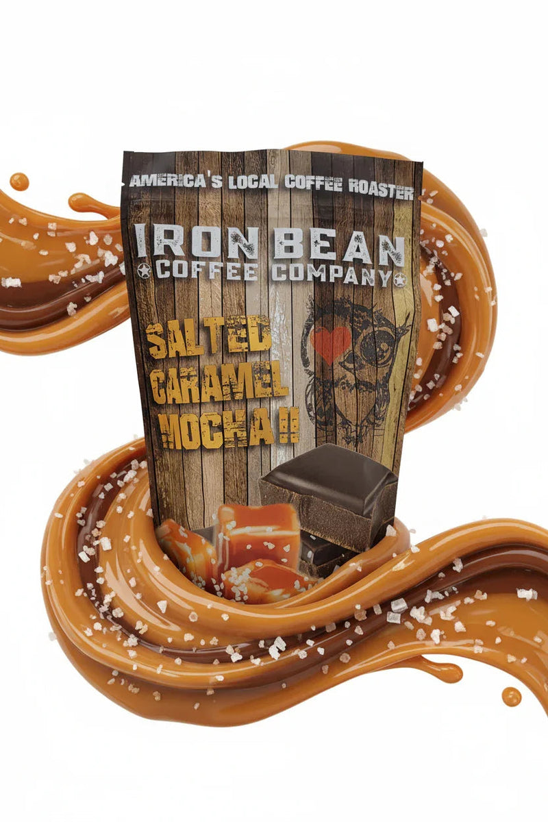 Load image into Gallery viewer, Iron Bean Coffee Company - Salted Caramel Mocha - 12oz
