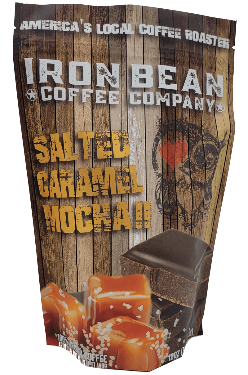 Load image into Gallery viewer, Iron Bean Coffee Company - Salted Caramel Mocha - 12oz
