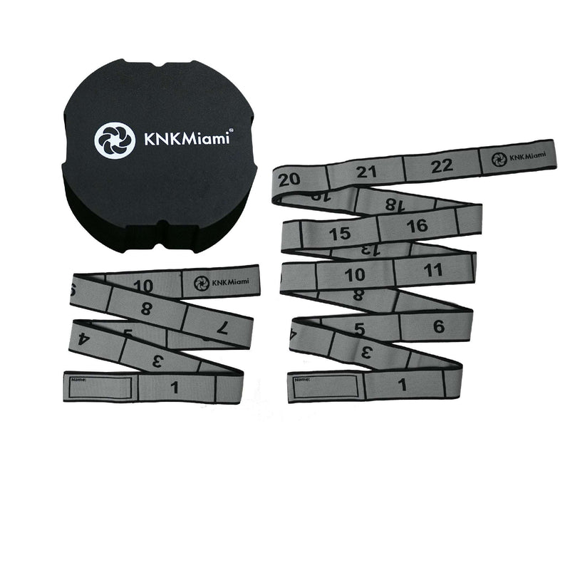Load image into Gallery viewer, KNKMiami - Circular Yoga Block + 2 Platinum Bundle (12 &amp; 24-Loop Medium Bands)
