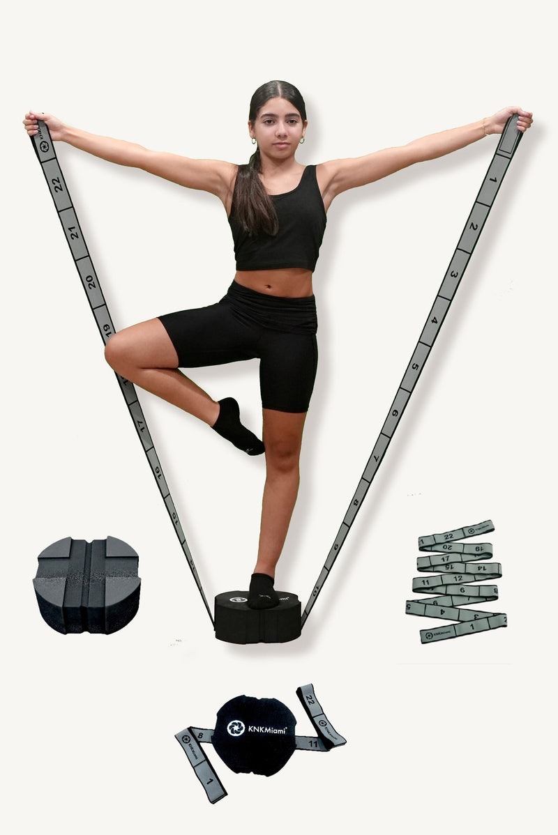 Load image into Gallery viewer, KNKMiami - Circular Yoga Block + Premium Pro Bundle (24-Loop + 11-Loop Light Bands)
