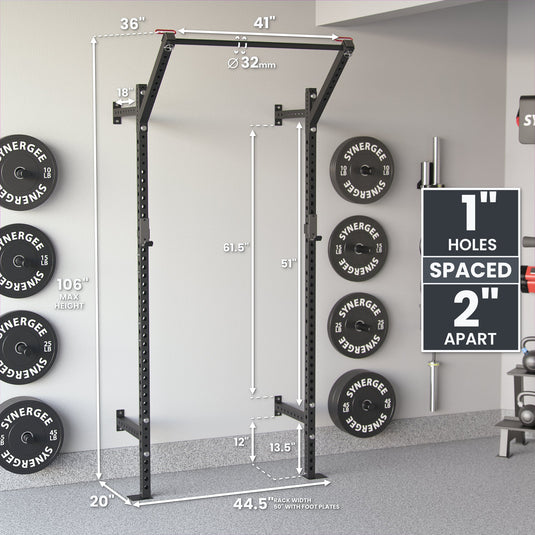 Synergee - 2200 Series Wall Mounted Squat Rack