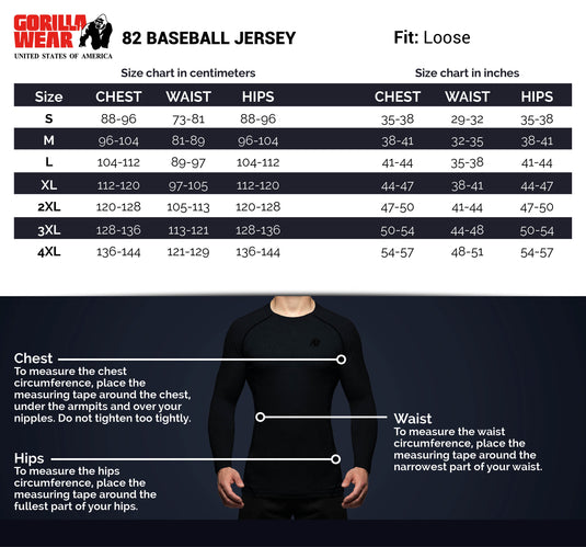 Gorilla Wear - 82 Baseball Jersey - White