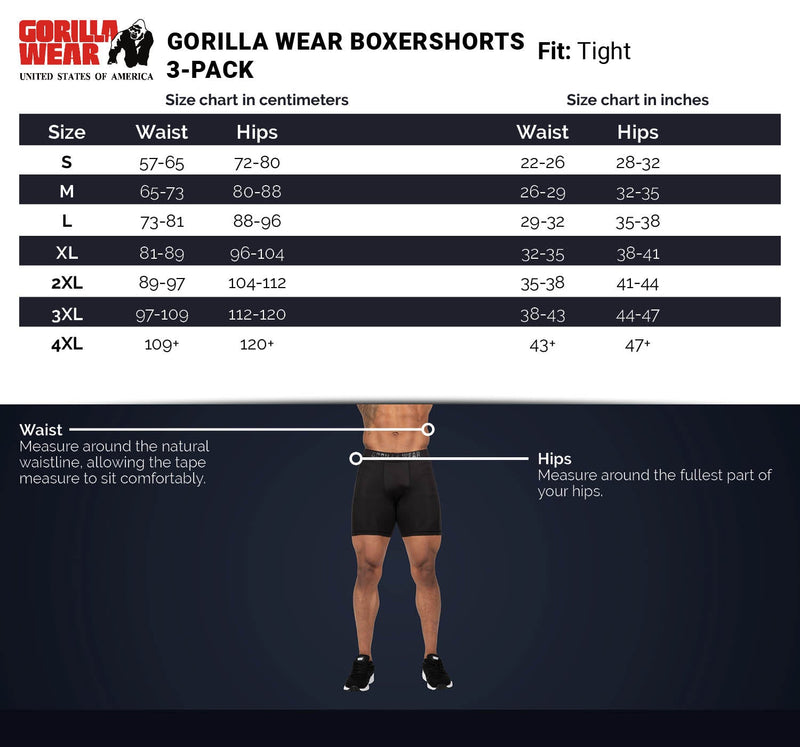 Load image into Gallery viewer, Gorilla Wear Boxer Shorts 3-Pack - Black
