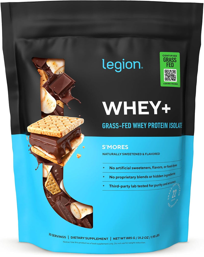 Load image into Gallery viewer, Legion Athletics - Whey+ Grass-Fed Whey Protein Isolate - S'mores (30 Servings)
