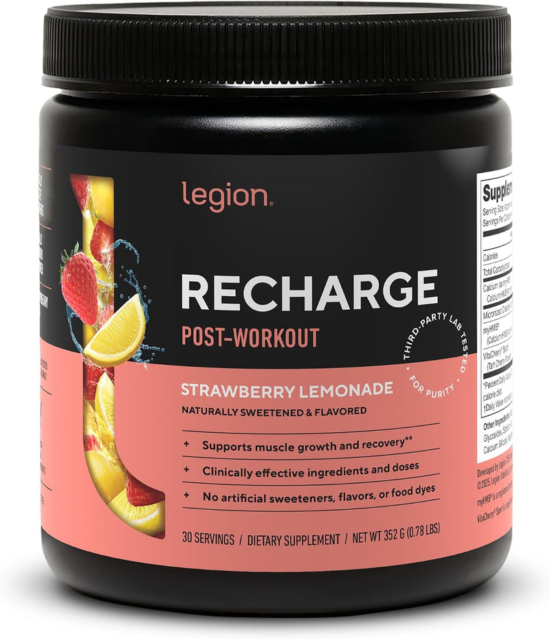 Load image into Gallery viewer, Legion Athletics - Recharge Post-Workout - Strawberry Lemonade (30 Servings)
