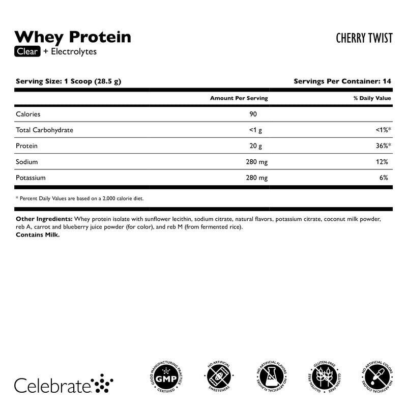 Load image into Gallery viewer, Celebrate Vitamins - Celebrate Whey Protein Clear + Electrolytes
