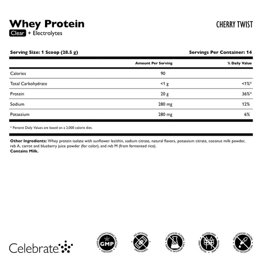 Celebrate Vitamins - Celebrate Whey Protein Clear + Electrolytes